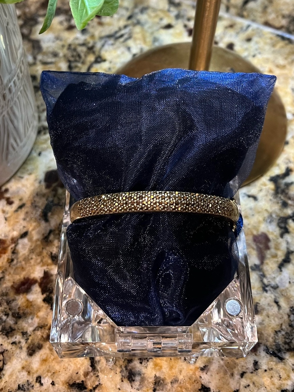 Lucky Brand Gold Crystal Pave Bangle Bracelet